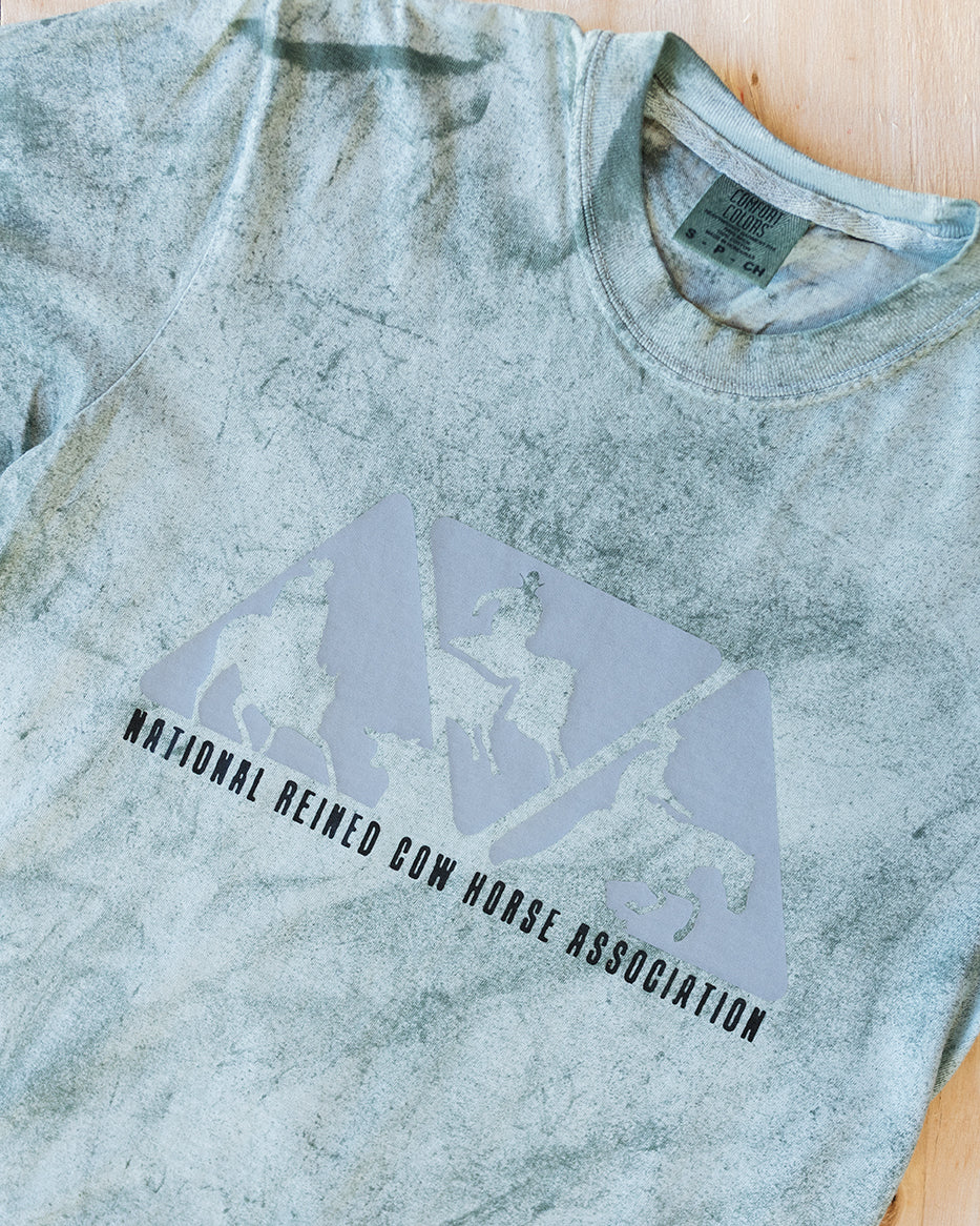 Mens Fern Green Color Blast NRCHA Logo Short Sleeve T shirt