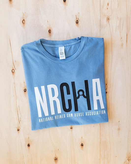 Mens Dusk Blue Classic NRCHA Logo Short Sleeve T shirt