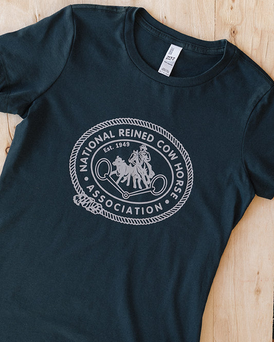 NRCHA Ladies Rainforest Green Vintage Logo Short Sleeve Crewneck T-shirt