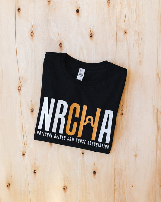 NRCHA Ladies Black Classic Logo Short Sleeve Crewneck T-shirt