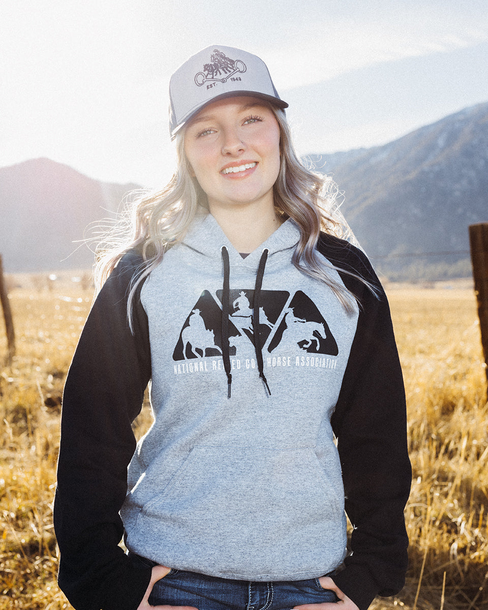 Men's/Unisex NRCHA Colorblock Raglan Hoodie Sweatshirt