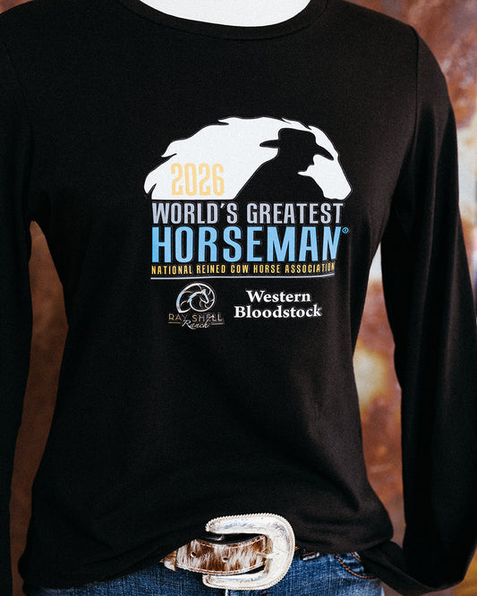NRCHA WGH 2026 Women's Long Sleeve Black T-shirt
