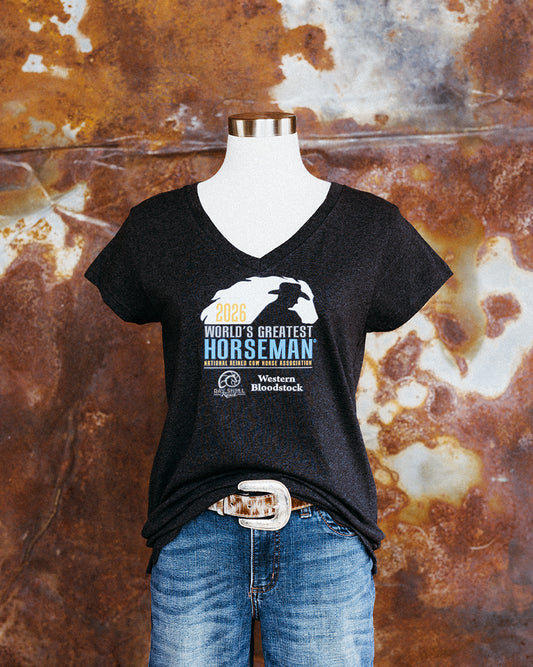 NRCHA WGH 2026 Women's Short Sleeve Re-Tee Charcoal Heather and/or Black T-shirt