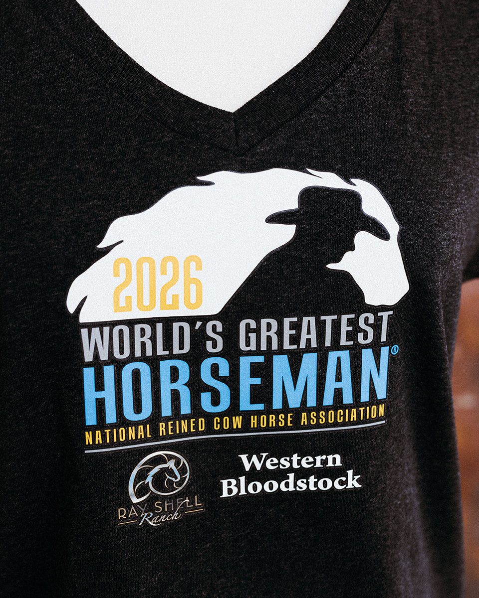 NRCHA WGH 2026 Women's Short Sleeve Re-Tee Charcoal Heather and/or Black T-shirt