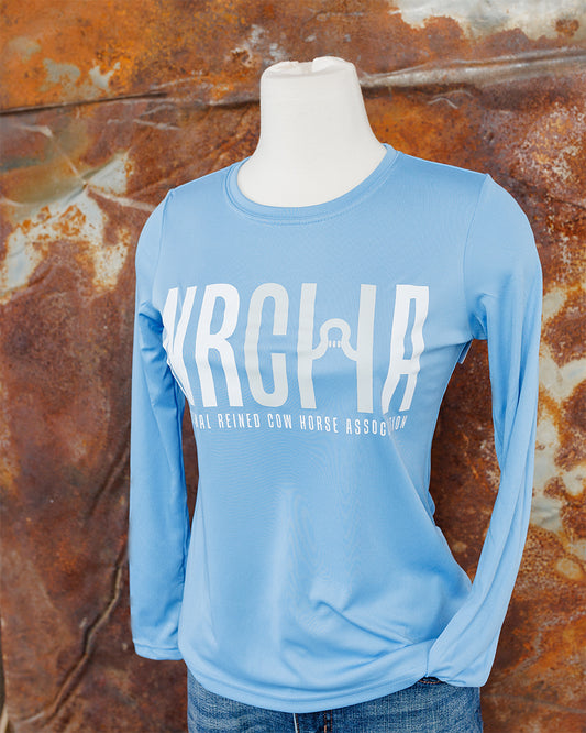 NRCHA Women's Light Blue Sun Crew Neck Shirt