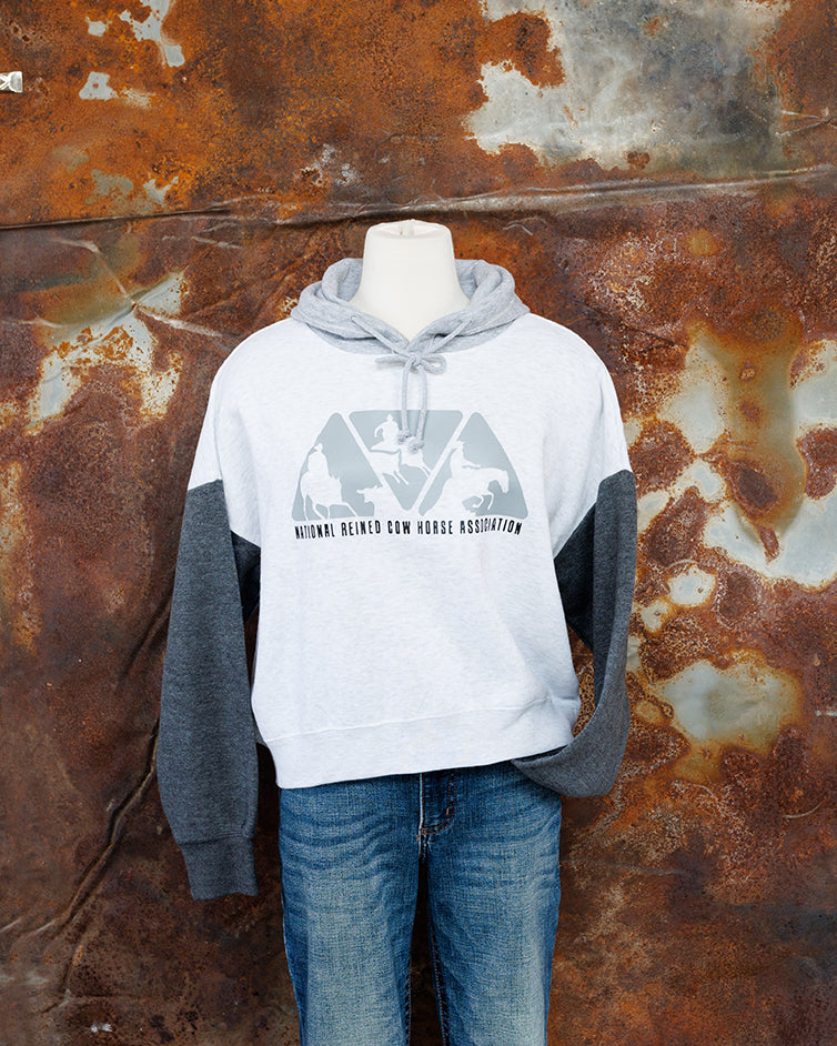 NRCHA Ladies Colorblock Cropped Length Hooded Sweatshirt