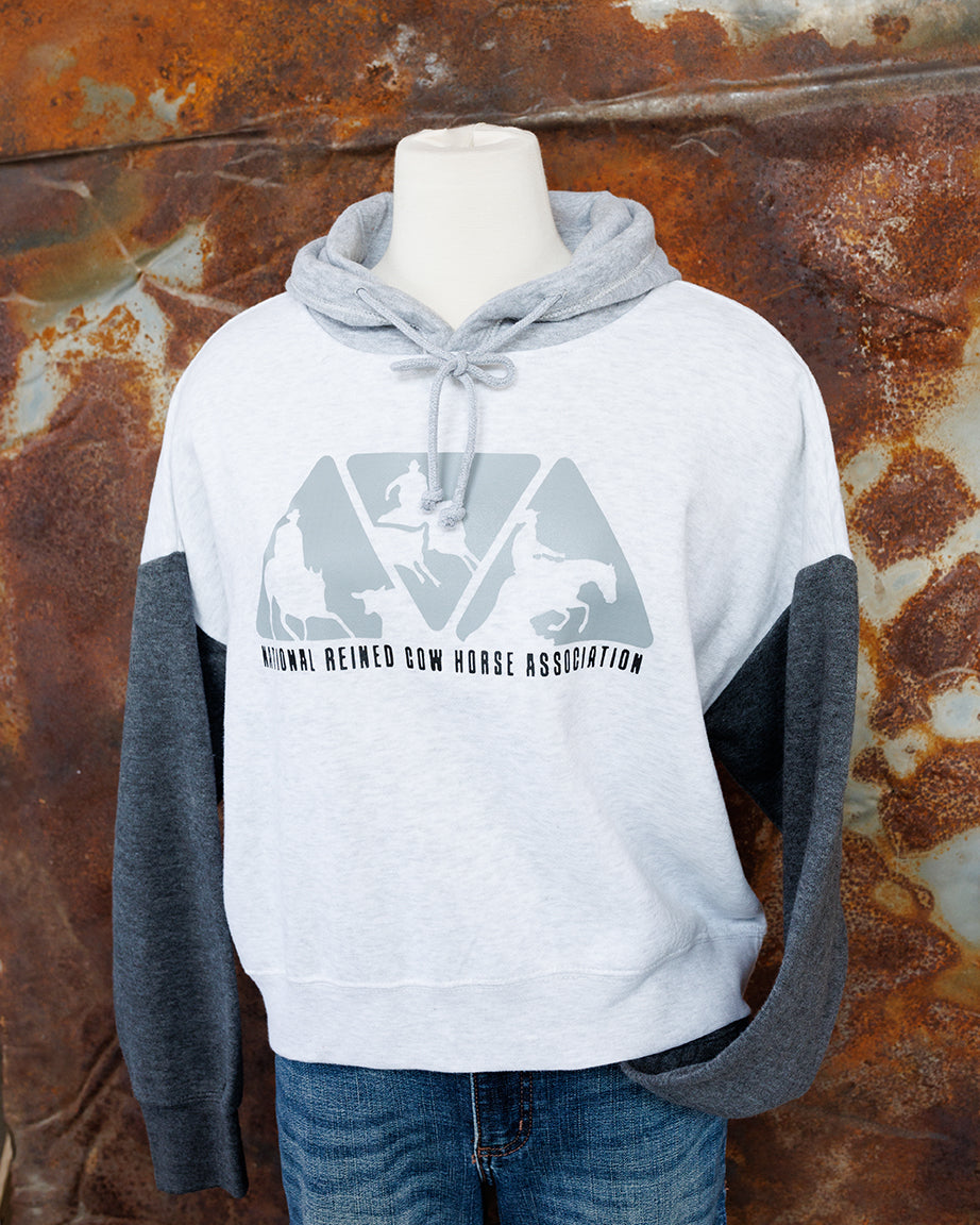 NRCHA Ladies Colorblock Cropped Length Hooded Sweatshirt