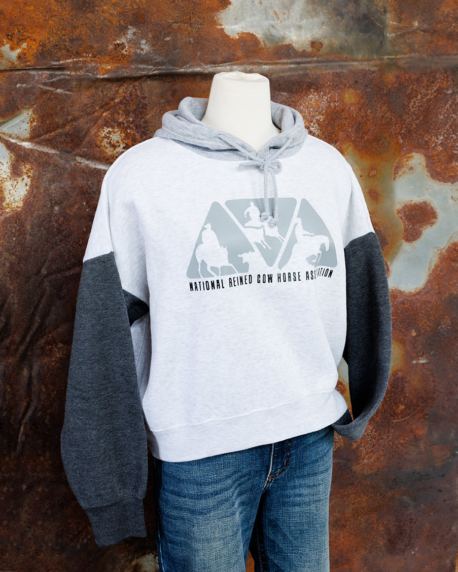 NRCHA Ladies Colorblock Cropped Length Hooded Sweatshirt