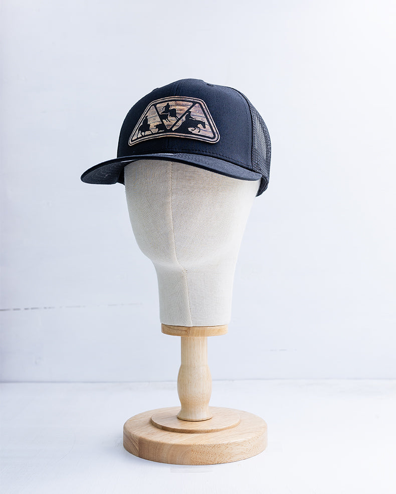 NRCHA Triangle Logo Woodgrain Patch Black Mesh Hat