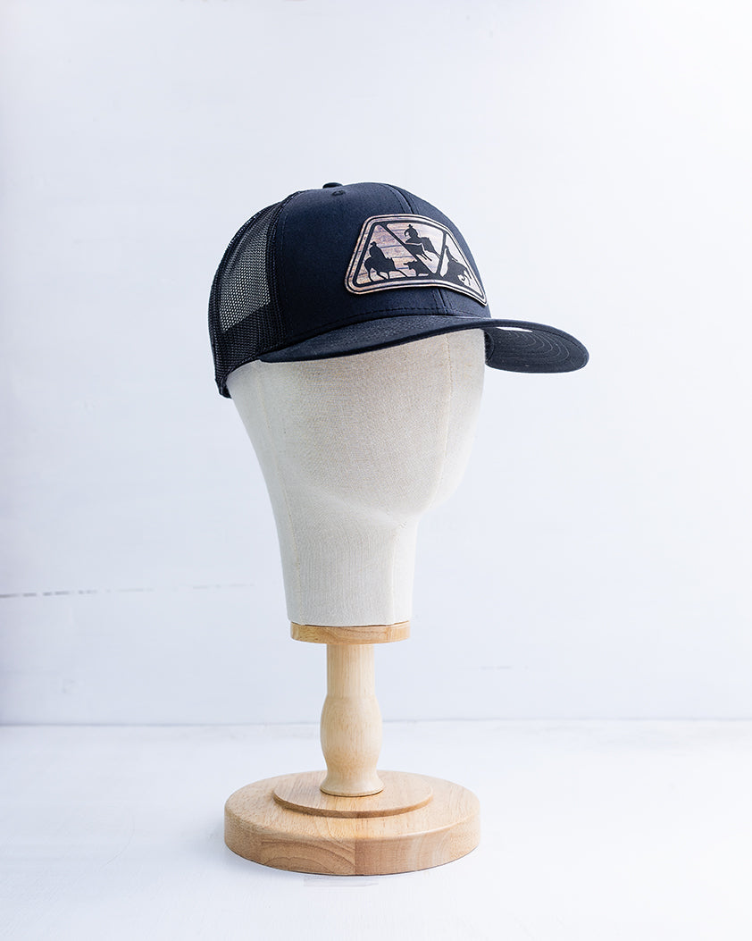NRCHA Triangle Logo Woodgrain Patch Black Mesh Hat