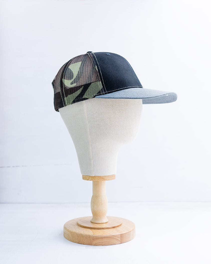 NRCHA Stacked Logo Black, Grey & Camo Mesh Hat