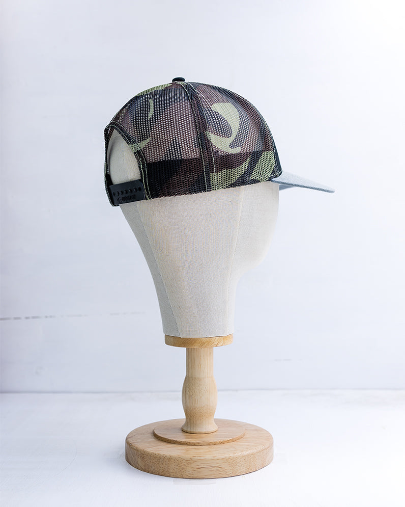 NRCHA Stacked Logo Black, Grey & Camo Mesh Hat