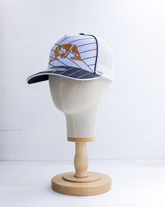 NRCHA Triangle Logo White & Black Stripe Mesh Hat