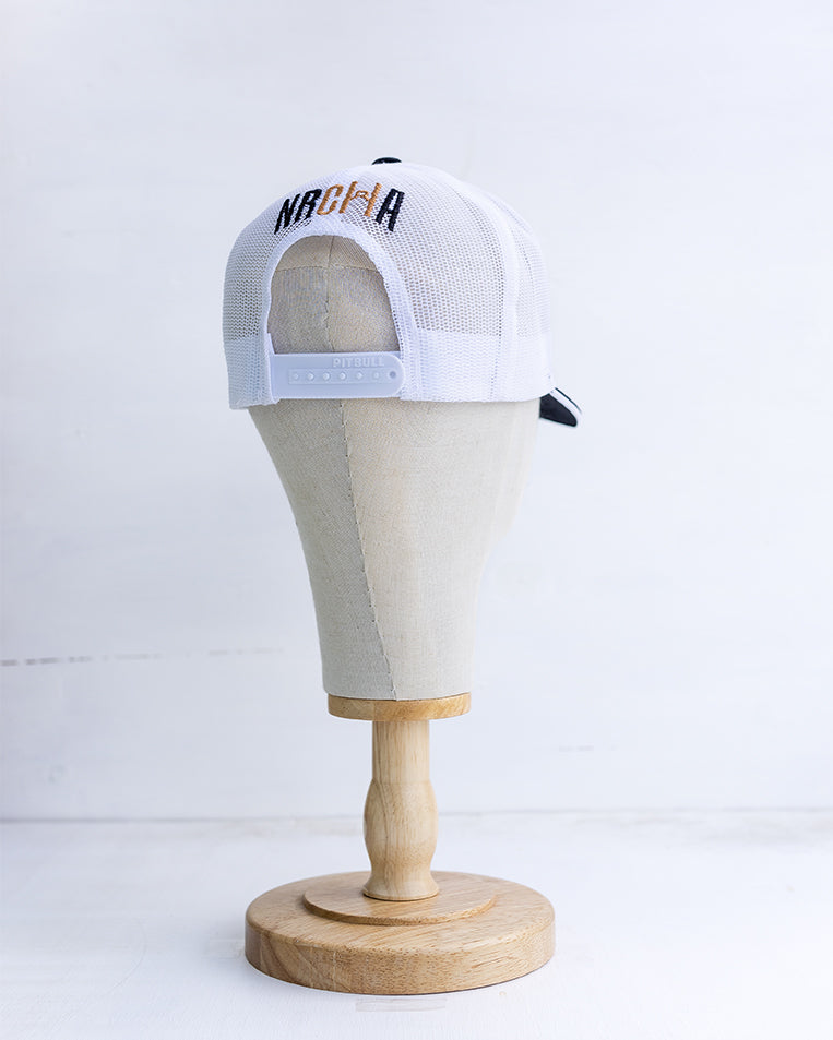 NRCHA Triangle Logo White & Black Stripe Mesh Hat