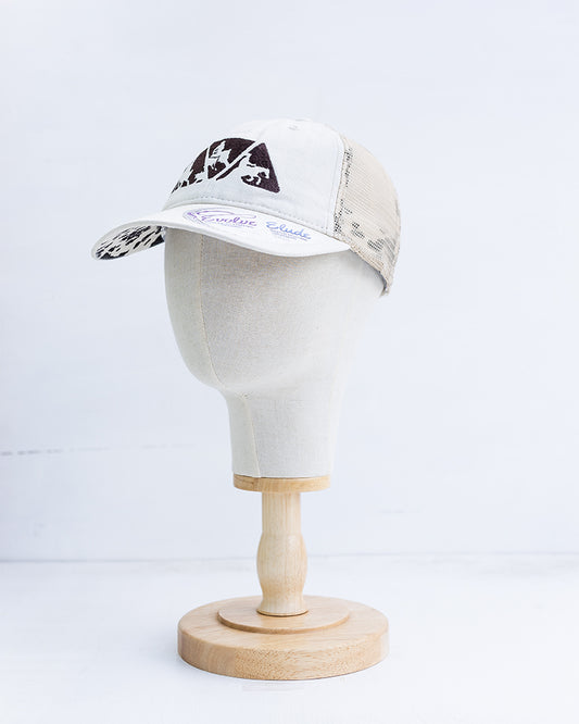 NRCHA Triangle Logo Cream & Brown Mesh Ponytail Hat