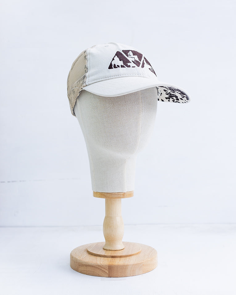 NRCHA Triangle Logo Cream & Brown Mesh Ponytail Hat