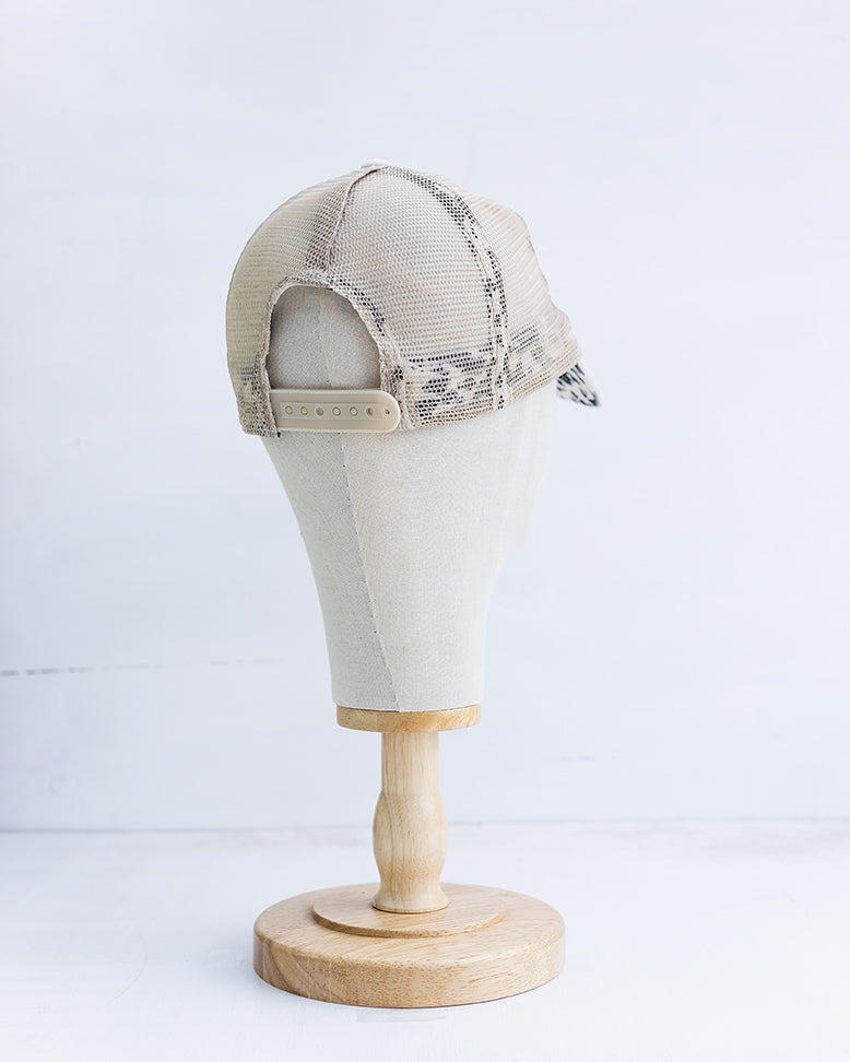 NRCHA Triangle Logo Cream & Brown Mesh Ponytail Hat
