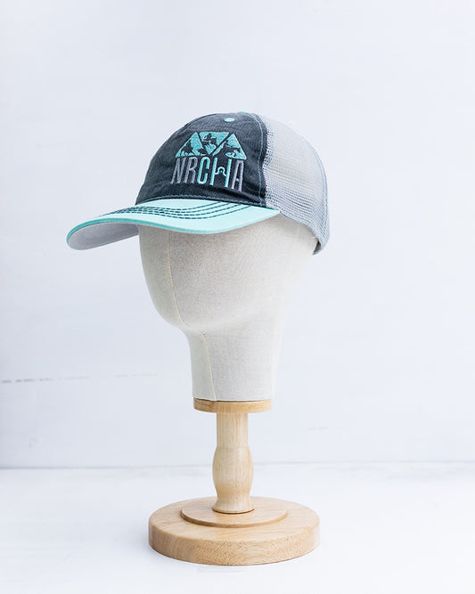 NRCHA Stacked Logo Washed Teal & Black Mesh Soft Hat