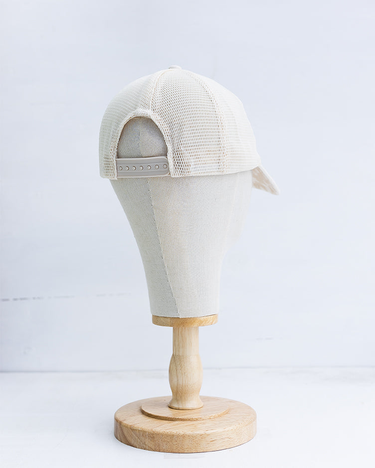 NRCHA Grey Retro Logo Cream Mesh Soft Ponytail Hat