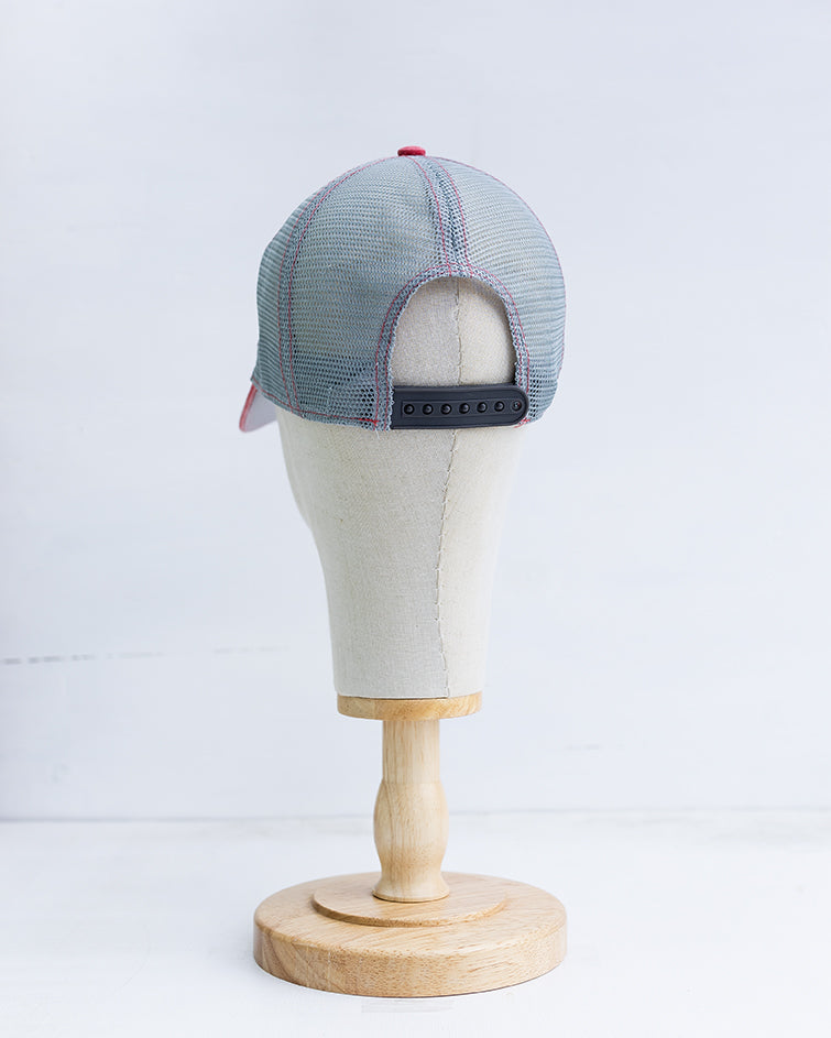 NRCHA Retro Logo Washed Red, Black & Grey Mesh Hat