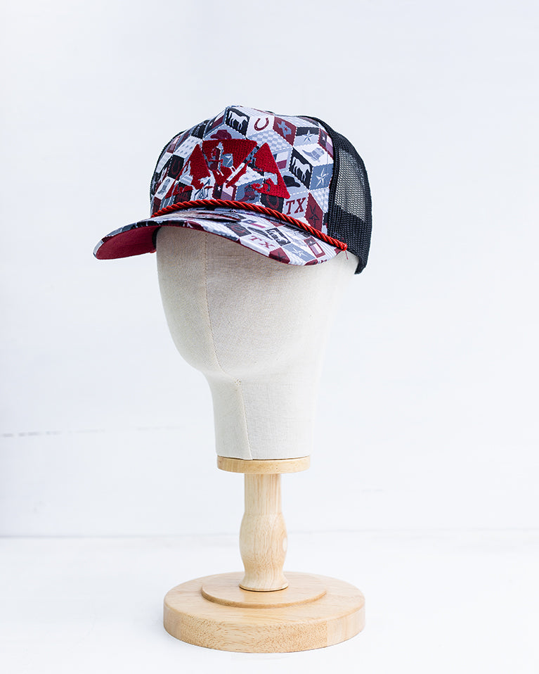 NRCHA Triangle Logo Maroon Printed Mesh Hat