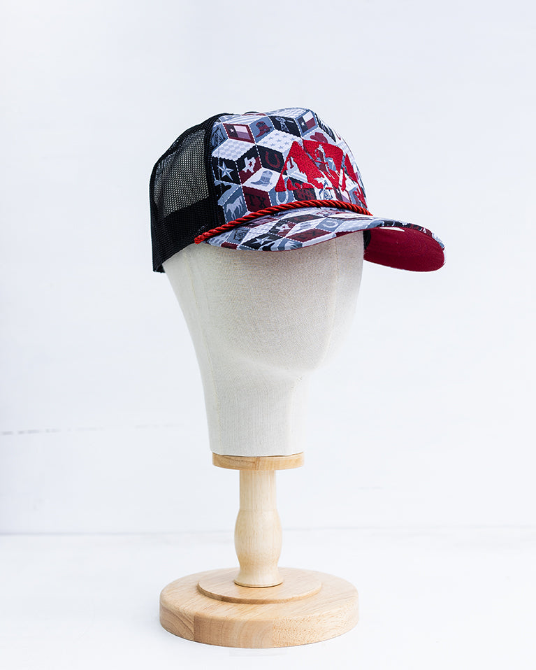 NRCHA Triangle Logo Maroon Printed Mesh Hat