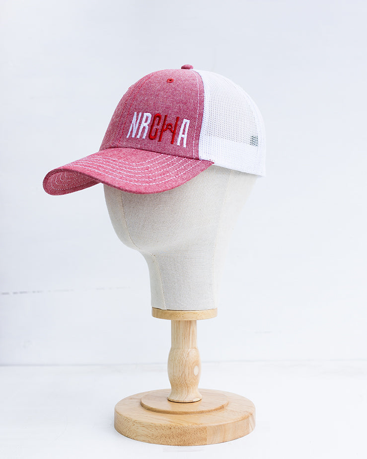 NRCHA Small Logo Red & White Mesh Hat