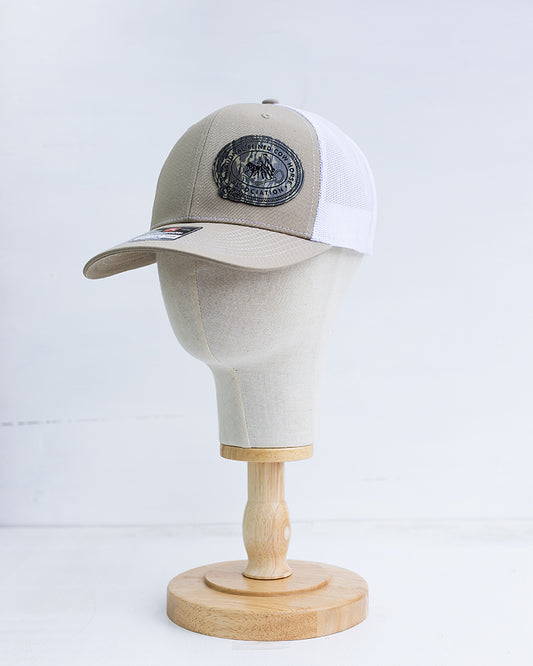 NRCHA Retro Logo Patch Sand Tan & White Mesh Hat