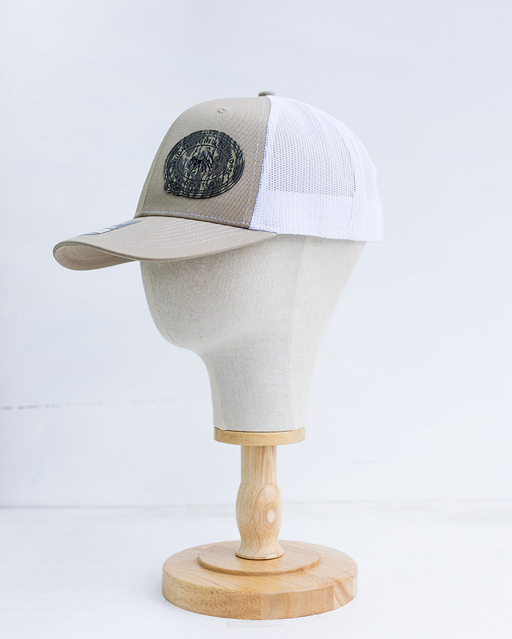 NRCHA Retro Logo Patch Sand Tan & White Mesh Hat