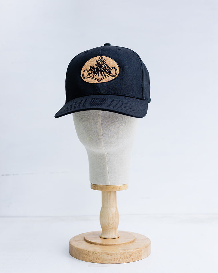 NRCHA Retro Logo Solid Black Cloth Hat