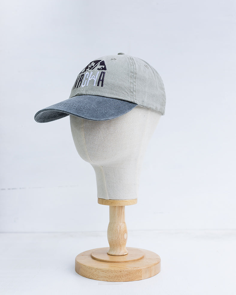 NRCHA Stacked Logo Washed Grey & Green Cloth Soft Hat