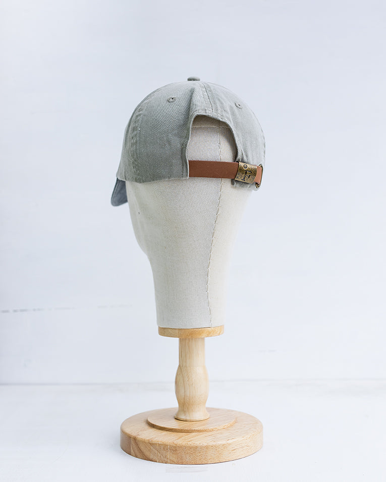 NRCHA Stacked Logo Washed Grey & Green Cloth Soft Hat