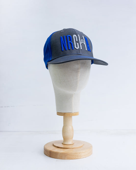NRCHA Puff Logo Grey & Navy Solid Cloth Hat