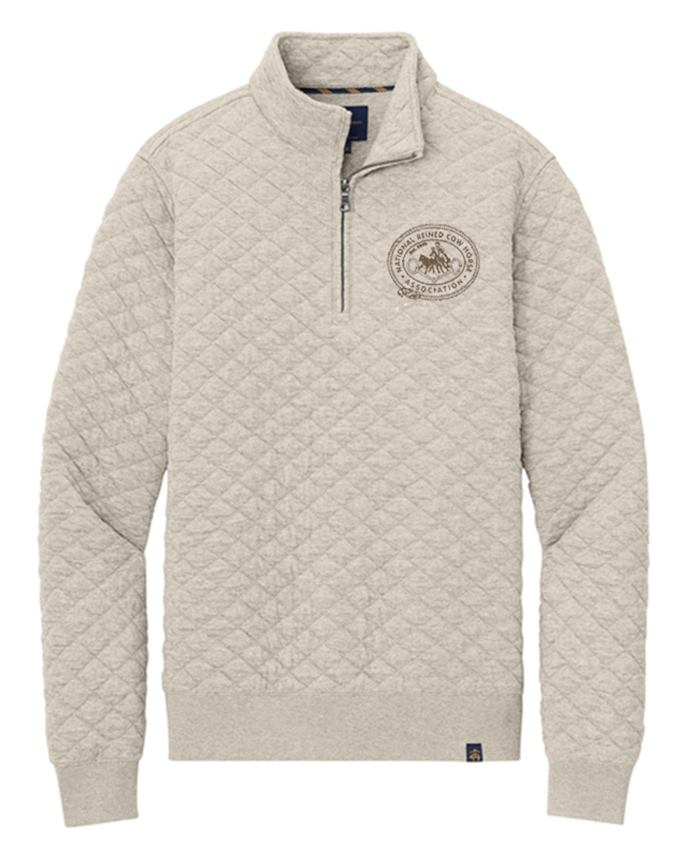 Men's NRCHA Brooks Brothers Diamond Quilt Oatmeal 1/4 Zip