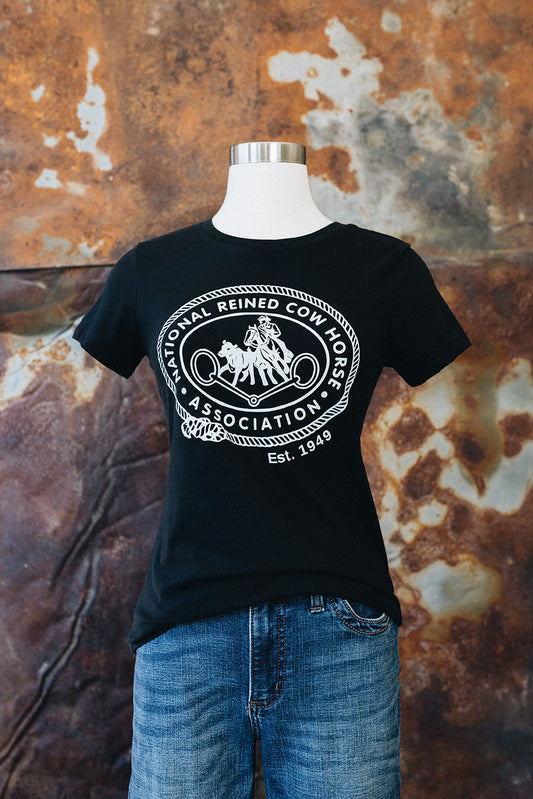 Women's NRCHA Retro Logo Black Crew Neck