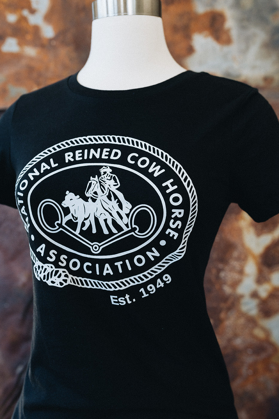 Women's NRCHA Retro Logo Black Crew Neck
