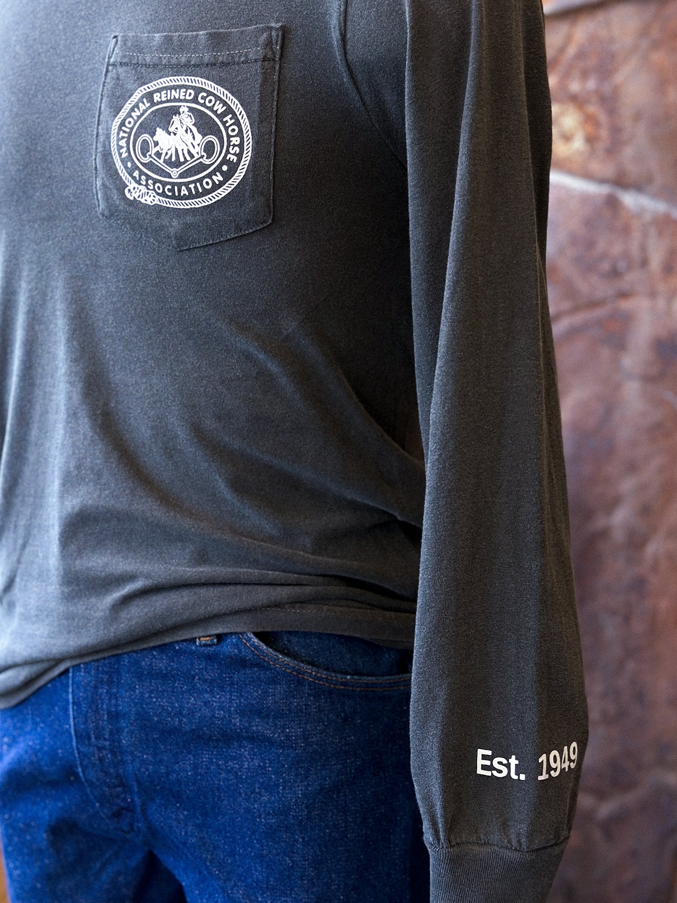 NRCHA Retro Logo Pepper Long Sleeve