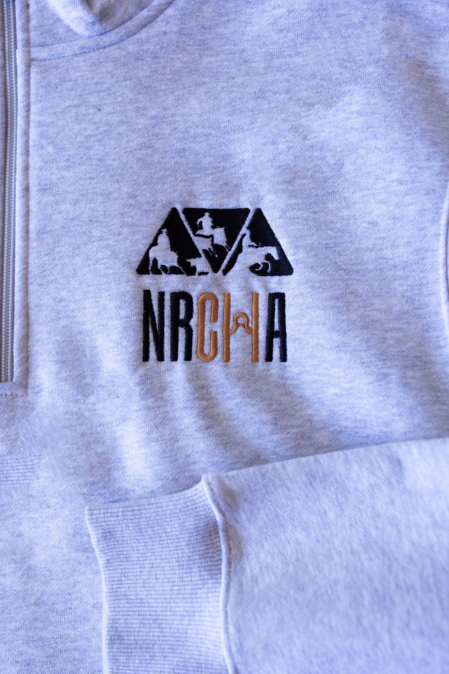 Men's NRCHA Logo 1/4 Zip Grey Pullover