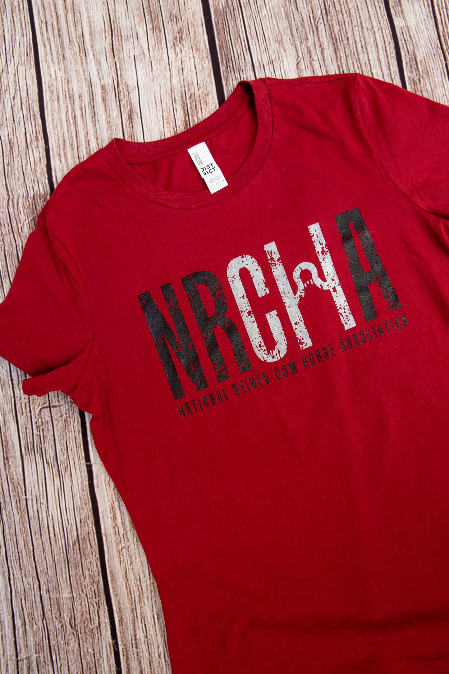 Women's NRCHA Distressed Logo Sangria Red T-Shirt