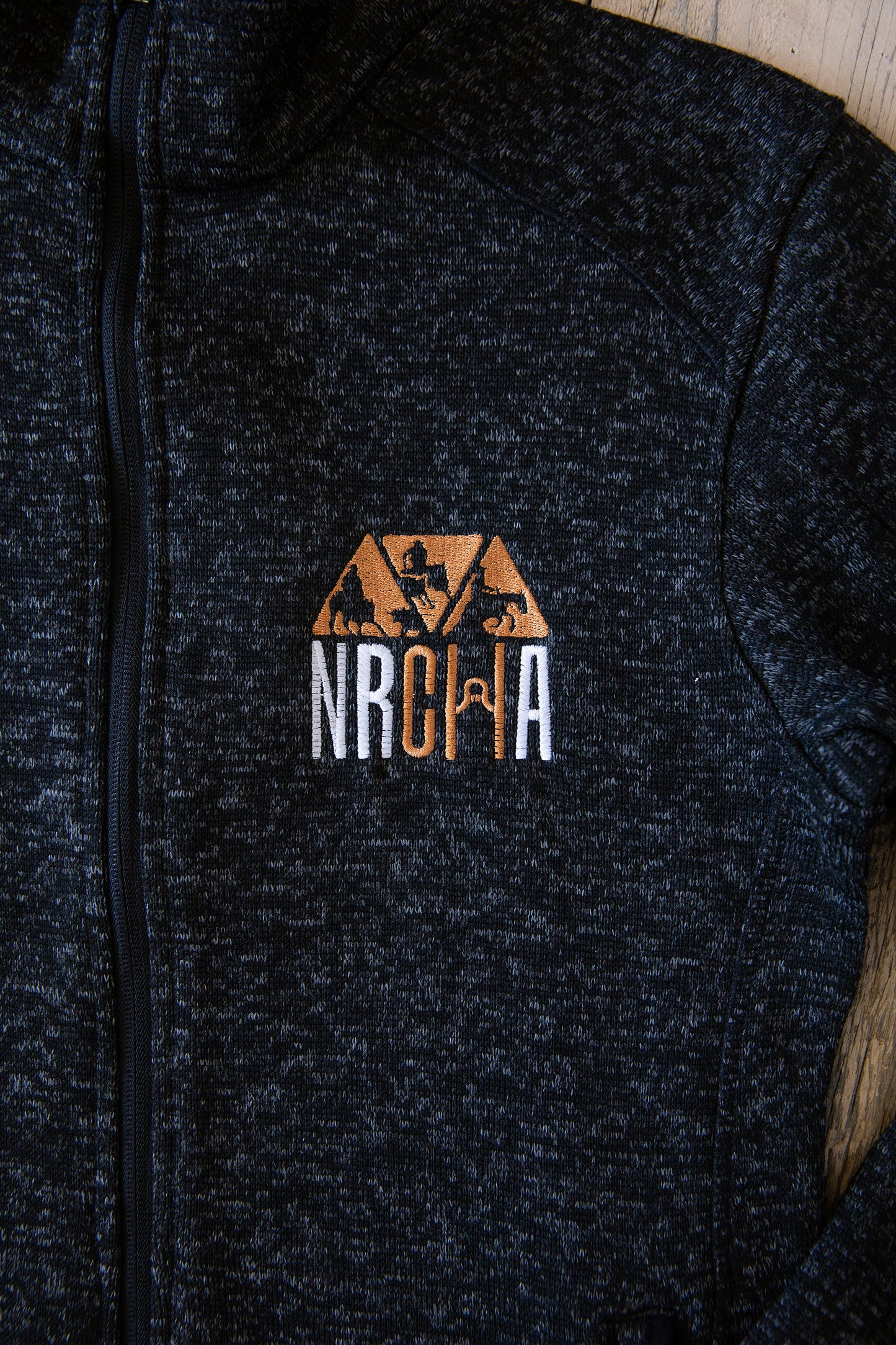 Men's NRCHA Logo Marbled Fleece Zip Sweater