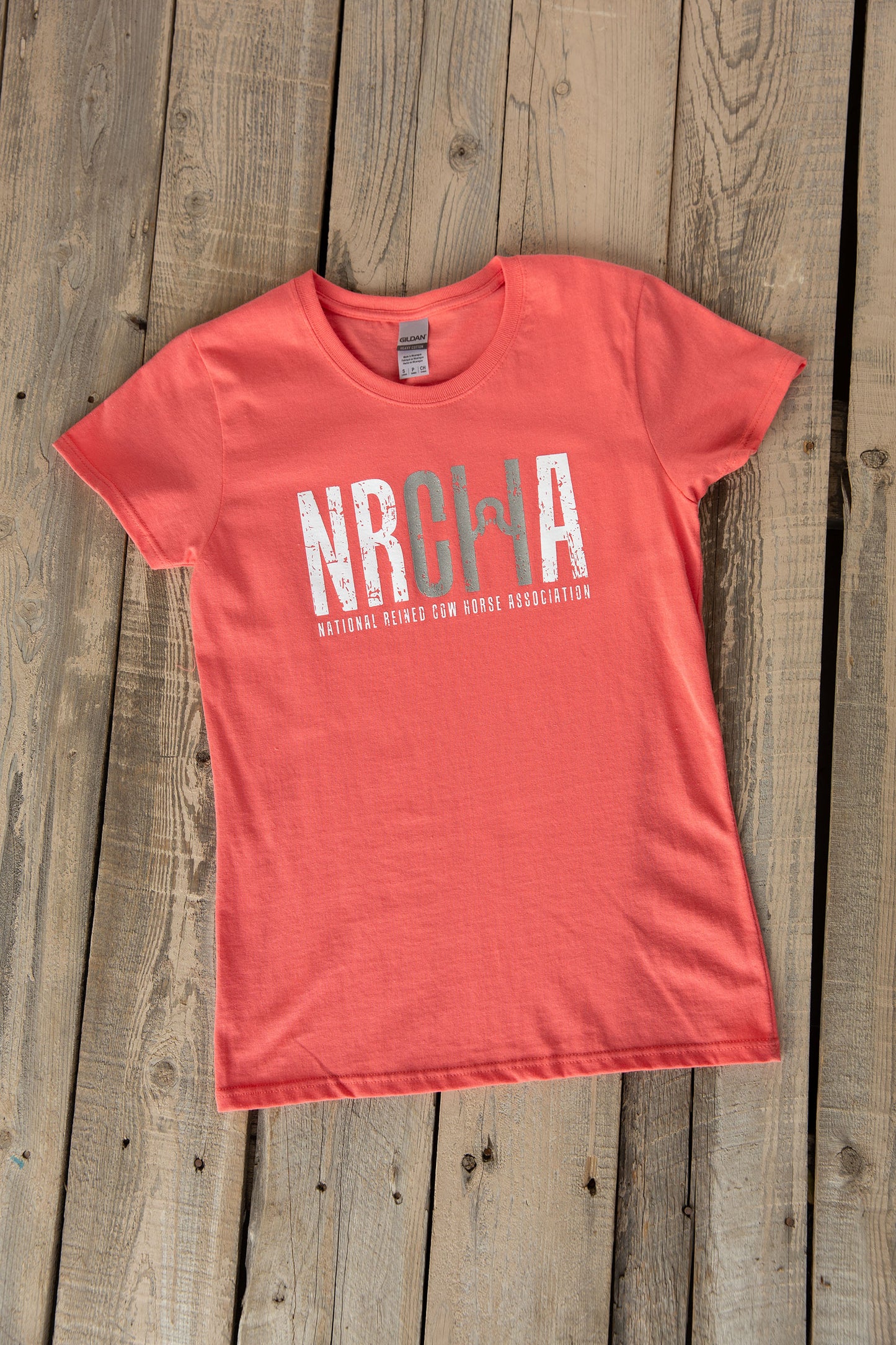 Women's NRCHA Logo Coral Crew Neck T-shirt