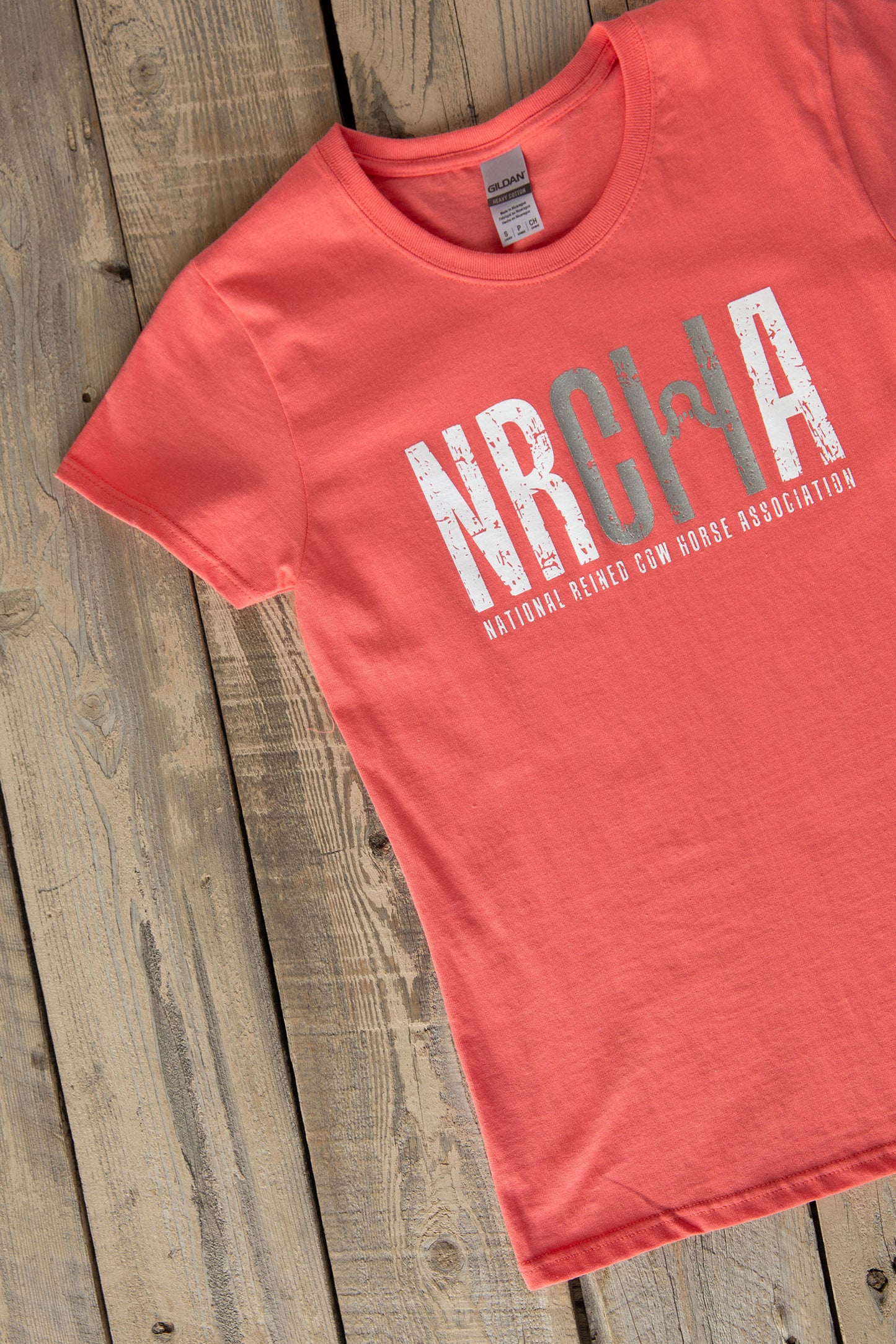 Women's NRCHA Logo Coral Crew Neck T-shirt