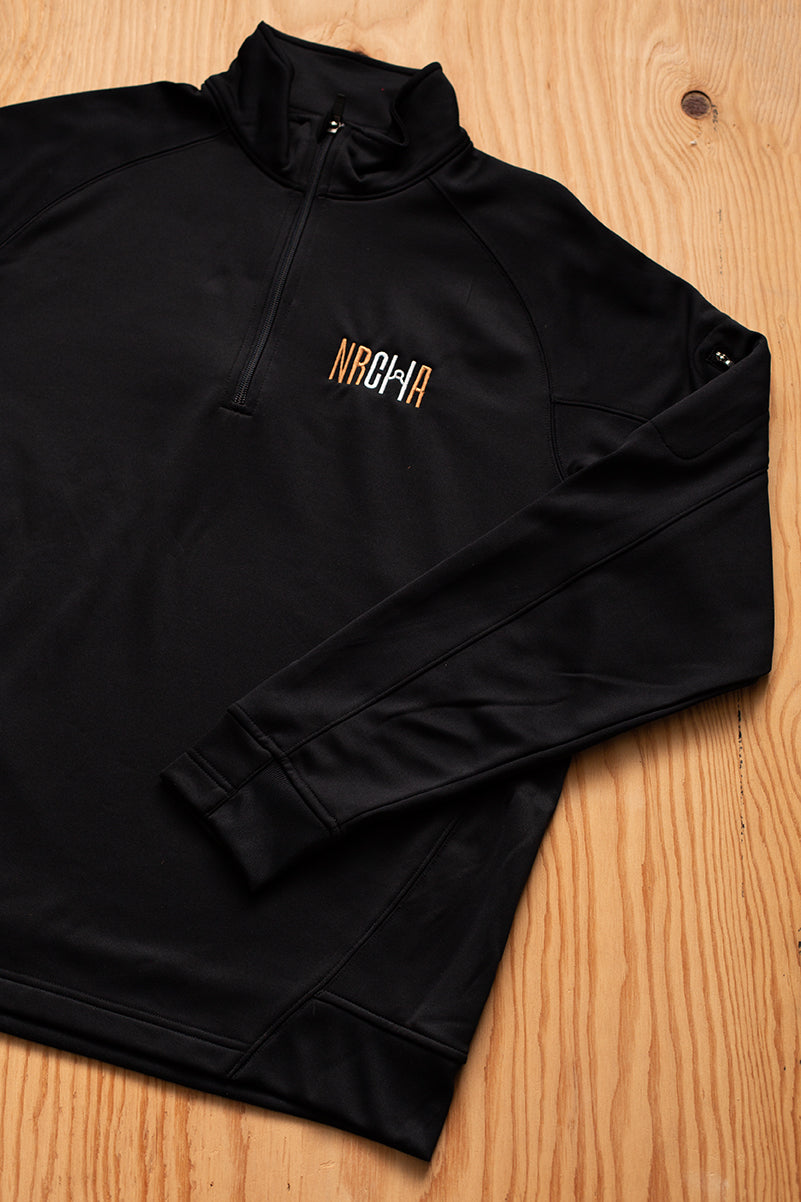 Men's NRCHA Logo Black Tech Fleece 1/4 Zip