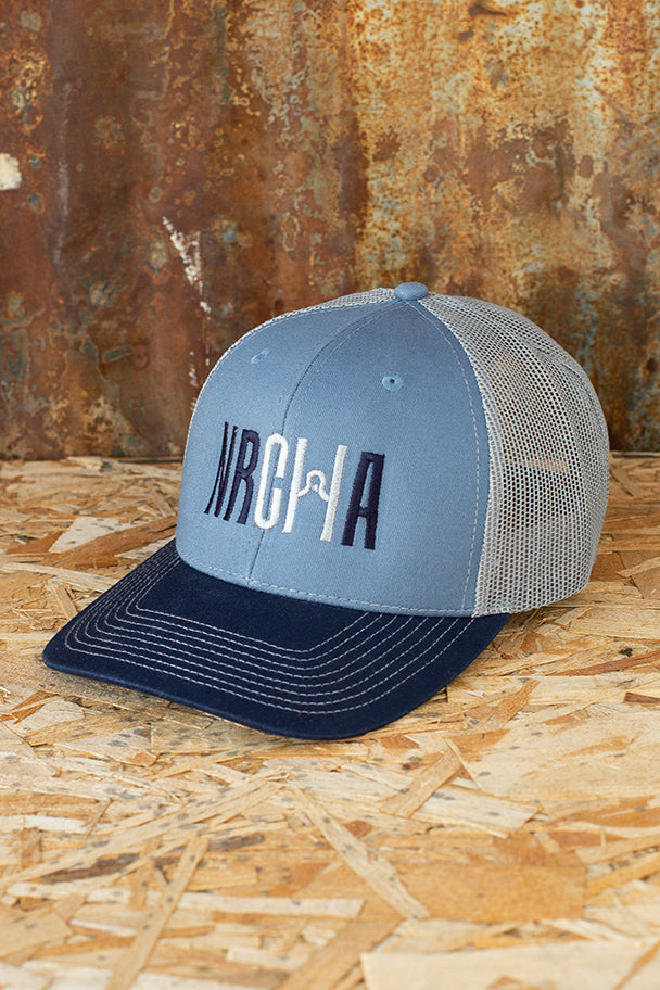 NRCHA Large Logo Slate Blue, Navy and Grey Mesh Hat
